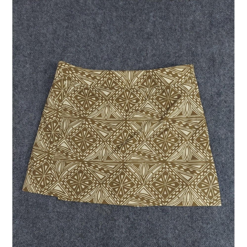 Rip Skirt Hawaii Womens Medium Brown Geometric Print Wrap Adjustable Stretch